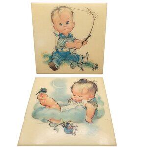 Vintage Nursery Decor 1962 Pete Hawley Art Prints Baby Illustrations